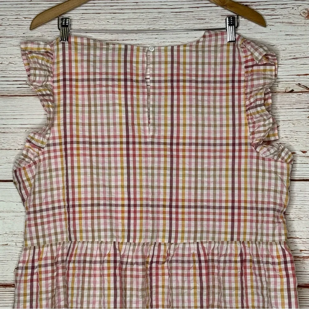 NWT Loft Outlet Multicolor Checked V-Neck Dress Sz XL - Picture 7 of 12